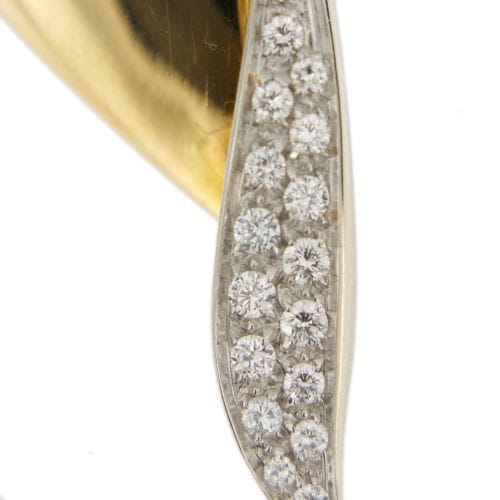 Broche Pomellato - Broche feuille en or jaune et or blanc avec diamants 58 Facettes 26829