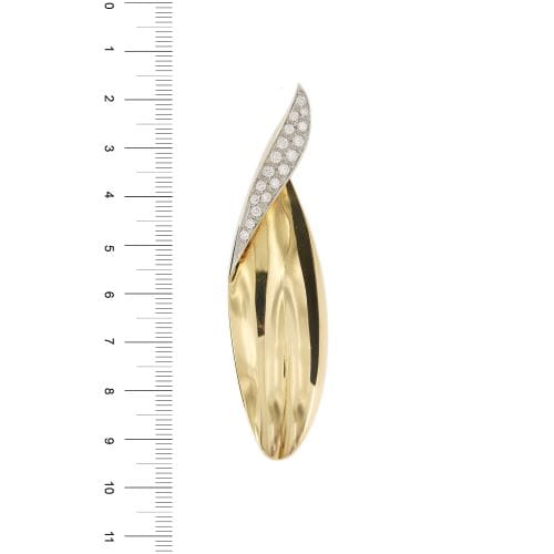Broche Pomellato - Broche feuille en or jaune et or blanc avec diamants 58 Facettes 26829