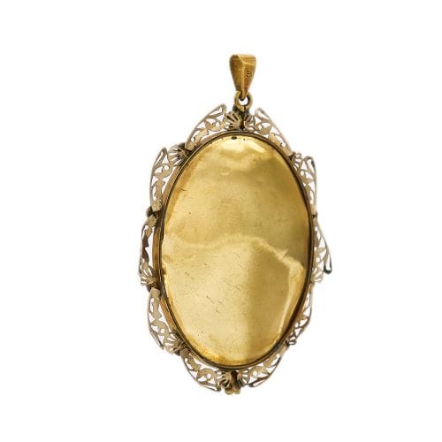 Pendentif Pendentif ovale - Madonna peinte en or jaune 18 ct 58 Facettes 8229