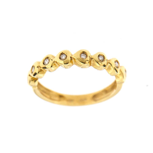 Bague 54 Bague rivière en or jaune 18 ct avec diamants 0,16 ct 58 Facettes 23130