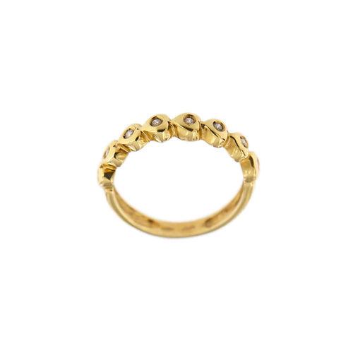 Bague 54 Bague rivière en or jaune 18 ct avec diamants 0,16 ct 58 Facettes 23130
