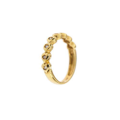 Bague 54 Bague rivière en or jaune 18 ct avec diamants 0,16 ct 58 Facettes 23130
