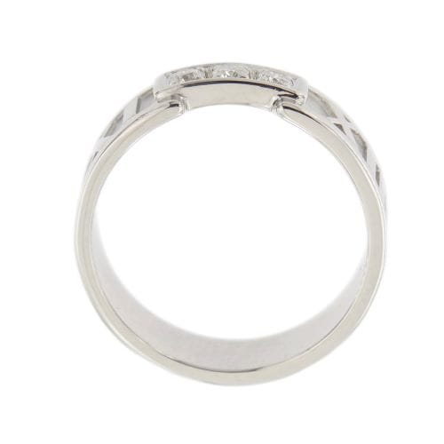 Bague 53 Tiffany & Co Atlas - Bague alliance en or blanc 18 ct et diamants 0,15 ct 58 Facettes 30977
