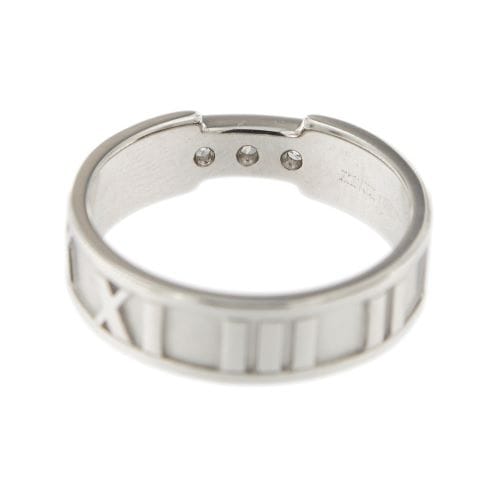 Bague 53 Tiffany & Co Atlas - Bague alliance en or blanc 18 ct et diamants 0,15 ct 58 Facettes 30977