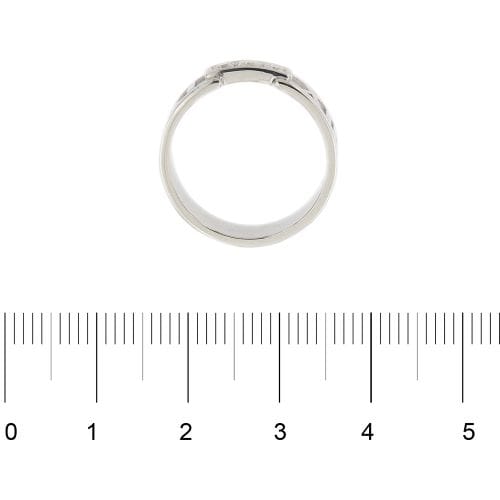 Bague 53 Tiffany & Co Atlas - Bague alliance en or blanc 18 ct et diamants 0,15 ct 58 Facettes 30977