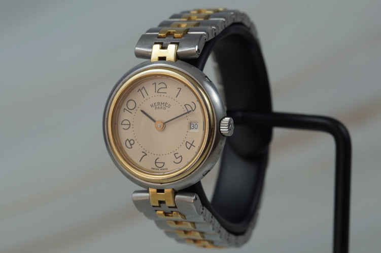 Hermès Profile - Montre quartz en acier bicolore 58 Facettes TOT-11211