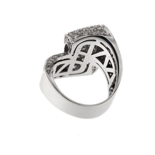 Bague 55 Bague jonc ondulée en or blanc 18 ct et diamants 58 Facettes 19851