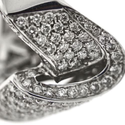 Bague 55 Bague jonc ondulée en or blanc 18 ct et diamants 58 Facettes 19851