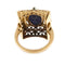 Bague Bague vintage rectangulaire en or rose 18 ct, lapis-lazuli et saphirs 58 Facettes 31382