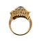 Bague Bague vintage rectangulaire en or rose 18 ct, lapis-lazuli et saphirs 58 Facettes 31382