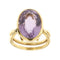 Bague Bague en or jaune 18 ct avec améthyste ovale 11 ct 58 Facettes 28801