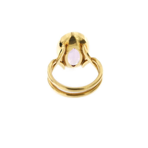 Bague Bague en or jaune 18 ct avec améthyste ovale 11 ct 58 Facettes 28801