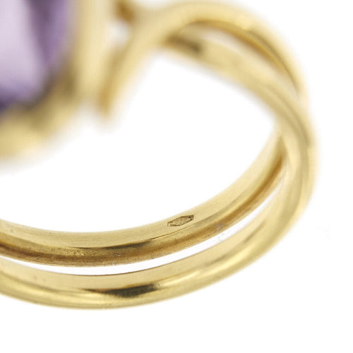 Bague Bague en or jaune 18 ct avec améthyste ovale 11 ct 58 Facettes 28801