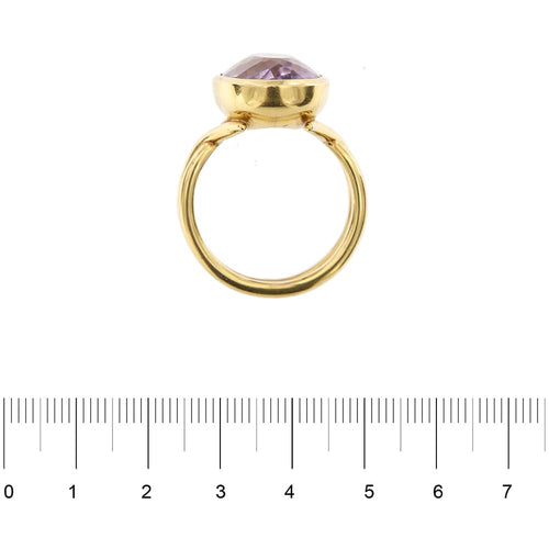 Bague Bague en or jaune 18 ct avec améthyste ovale 11 ct 58 Facettes 28801