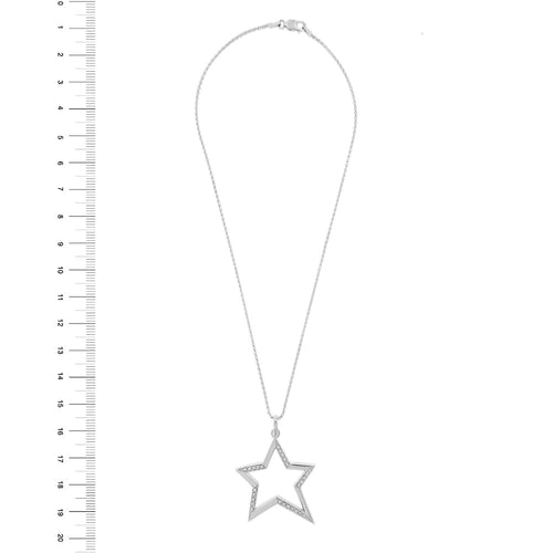 Collier Collier - Pendentif étoile en or blanc 18 kt et diamants 58 Facettes 28831
