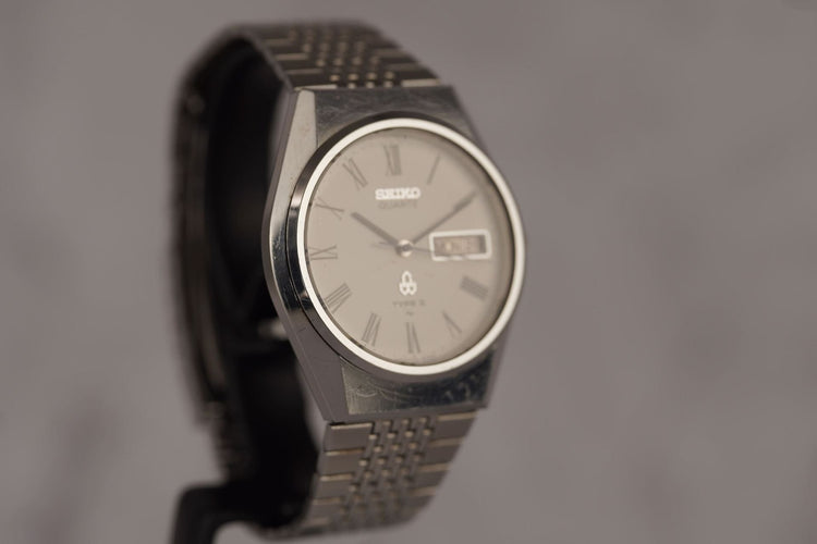 Seiko Quartz Type II - Montre Day Date en acier 58 Facettes TOT-10708