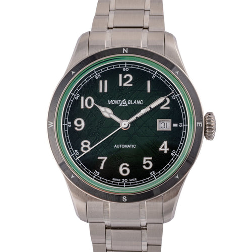 Montblanc 1858 Date 0 Oxygen - Montre en acier 58 Facettes TOT-02398