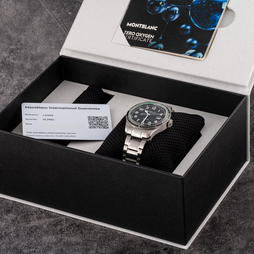 Montblanc 1858 Date 0 Oxygen - Montre en acier 58 Facettes TOT-02398