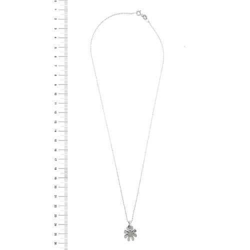 Collier Collier - Chaîne à billes avec pendentif marguerite en or blanc 18 ct et diamants 58 Facettes 27669