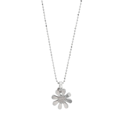 Collier Collier - Chaîne à billes avec pendentif marguerite en or blanc 18 ct et diamants 58 Facettes 27669