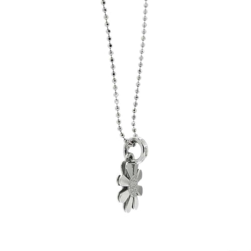 Collier Collier - Chaîne à billes avec pendentif marguerite en or blanc 18 ct et diamants 58 Facettes 27669