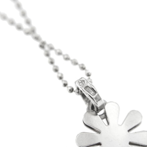Collier Collier - Chaîne à billes avec pendentif marguerite en or blanc 18 ct et diamants 58 Facettes 27669
