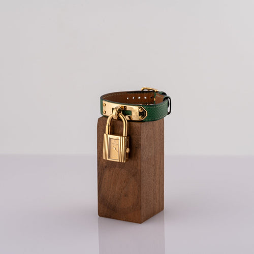 Hermès Kelly - Montre plaqué or cuir vert 58 Facettes TOT-02370
