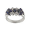 Bague 56 Bague rivière triple en or blanc 18 ct avec diamants et saphirs 58 Facettes 30225