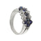 Bague 56 Bague rivière triple en or blanc 18 ct avec diamants et saphirs 58 Facettes 30225