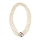 Collier Collier - Perles Akoya trois rangs en or blanc 18 ct, diamants, saphirs et rubis 58 Facettes 31430