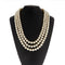 Collier Collier - Perles Akoya trois rangs en or blanc 18 ct, diamants, saphirs et rubis 58 Facettes 31430