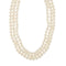 Collier Collier - Perles Akoya trois rangs en or blanc 18 ct, diamants, saphirs et rubis 58 Facettes 31430