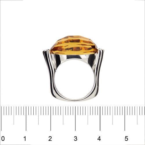 Bague 56 Ponte Vecchio Gioielli - Bague en or blanc 18 ct citrine et diamants 58 Facettes 12776