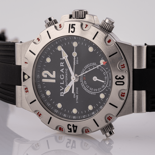 Montre Bulgari Diagono Scuba GMT - Montre SD38SGMT en acier 58 Facettes TOT-02381
