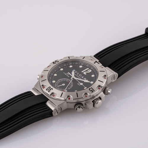 Montre Bulgari Diagono Scuba GMT - Montre SD38SGMT en acier 58 Facettes TOT-02381