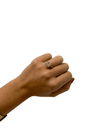 55 Bague solitaire en or jaune 18K et diamant 4 ct 58 Facettes SKU/BOR/260272