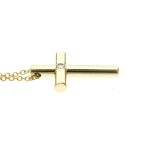 Tiffany & Co. - Pendentif croix en or jaune 18K et diamant 58 Facettes d5ynktsadv