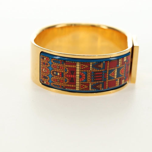 Hermès Loquet - Bracelet jonc en métal et émail imprimé 58 Facettes q8b78hsd8k