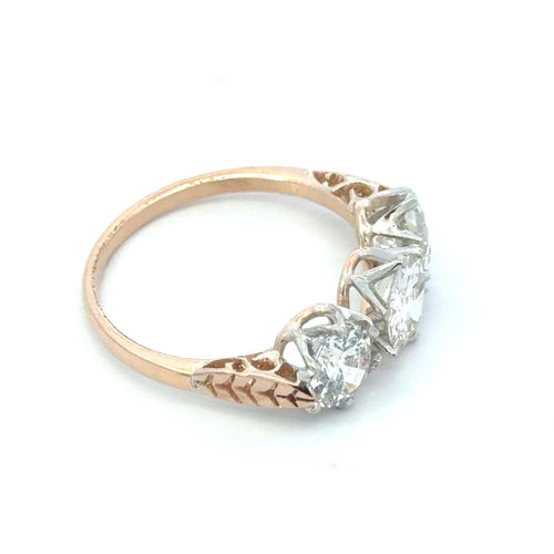 59 Bague en or 14 carats et diamants taille ancienne 58 Facettes