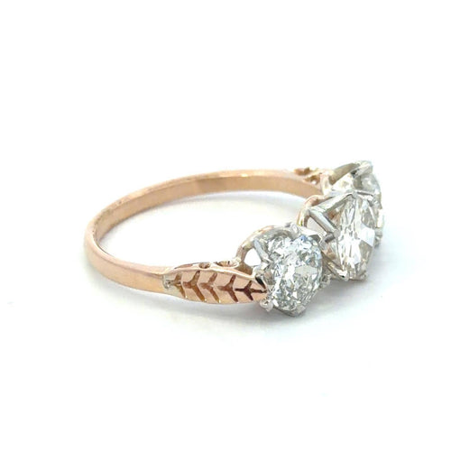 59 Bague en or 14 carats et diamants taille ancienne 58 Facettes