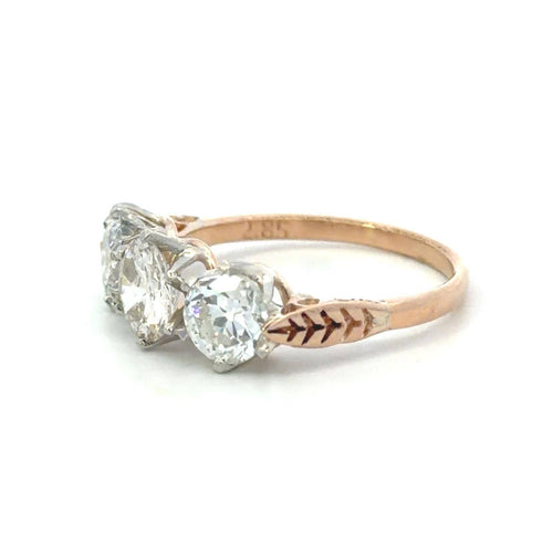 59 Bague en or 14 carats et diamants taille ancienne 58 Facettes