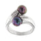 Bague 55 Bague contrariée en or blanc 18 ct avec perles de Tahiti et diamants 58 Facettes 28697