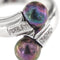 Bague 55 Bague contrariée en or blanc 18 ct avec perles de Tahiti et diamants 58 Facettes 28697