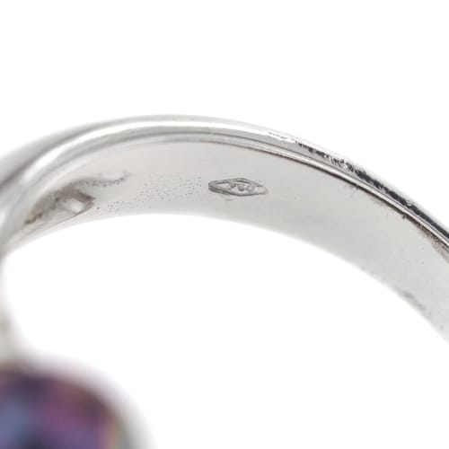 Bague 55 Bague contrariée en or blanc 18 ct avec perles de Tahiti et diamants 58 Facettes 28697