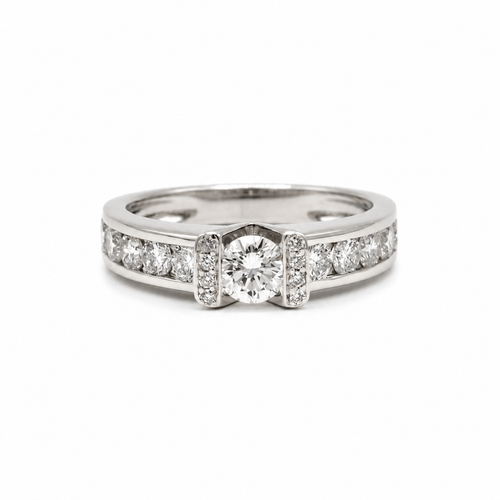 57 Bague bandeau en or blanc et diamants 1,60 carat 58 Facettes 1.0001331/2