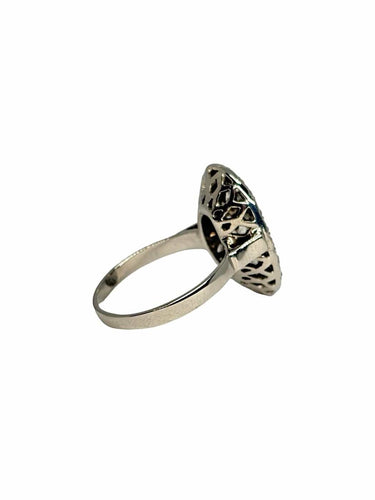 54 Bague ancienne en or blanc et diamants 1,40 ct 58 Facettes 2222
