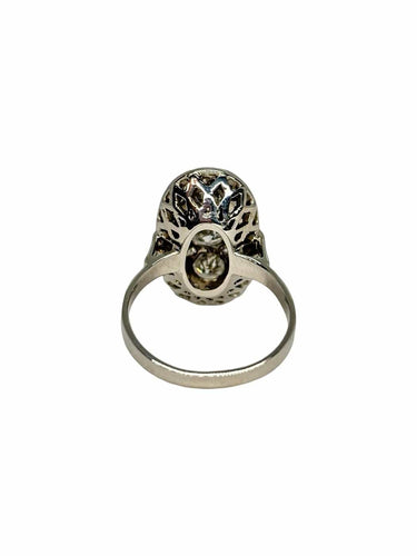 54 Bague ancienne en or blanc et diamants 1,40 ct 58 Facettes 2222