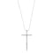 Collier Recarlo - Collier croix double en or blanc 18 ct et diamants 58 Facettes 26524