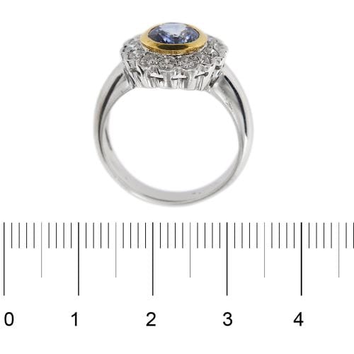 Bague Bague saphir et diamants en or blanc et or jaune 18 ct 58 Facettes 30270