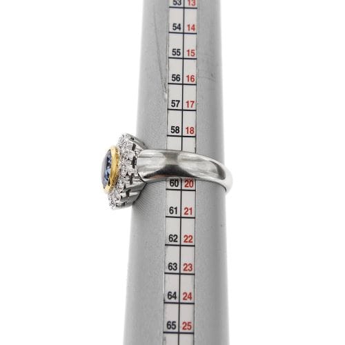 Bague Bague saphir et diamants en or blanc et or jaune 18 ct 58 Facettes 30270